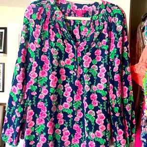 Lilly Pulitzer silk Elsa top size large